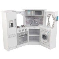 Bucataria Alba KidKraft Ultimate Corner Play Kitchen cu sunete si lumini Bucataria Alba KidKraft Ultimate Corner Play Kitchen cu sunete si lumini
